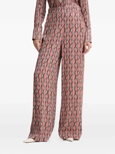 Fracomina Patterned Wide-leg Trousers In Multi