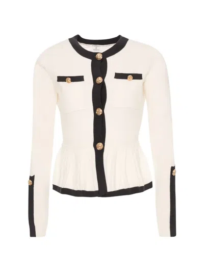 Fracomina Peplum-hem Button-up Cardigan In Neutral