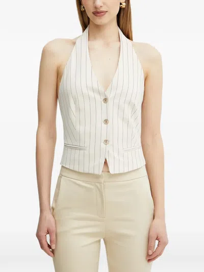 Fracomina Pinstripe Buttoned Top In Neutral