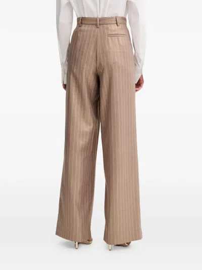 Fracomina Pinstripe Palazzo Trousers In Brown