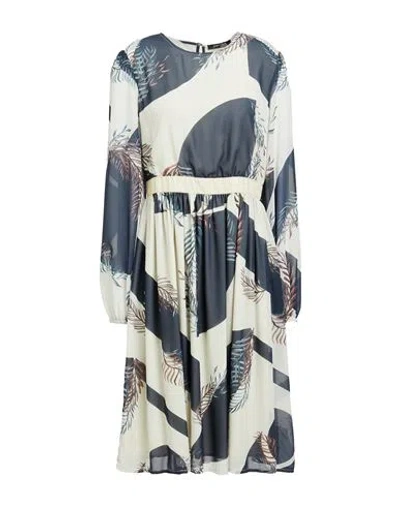 Fracomina Première Woman Midi Dress Ivory Size M Polyester