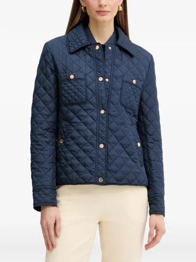 Fracomina Press-stud Quilted Puffer Jacket In Blue