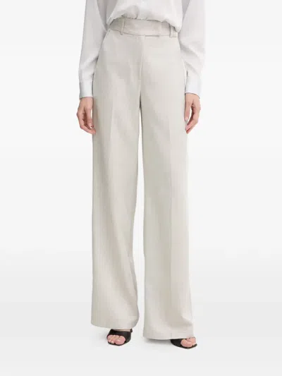 Fracomina Pressed-crease Wide-leg Trousers In Neutral