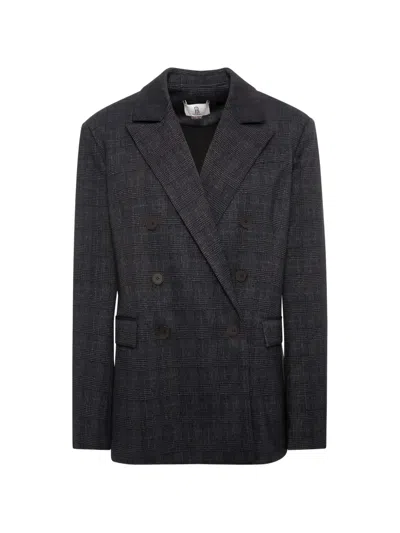 Fracomina Prince Of Wales Check Double-breasted Blazer In Brown