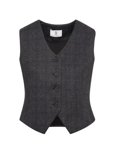 Fracomina Prince Of Wales Check-pattern Waistcoat In Grau