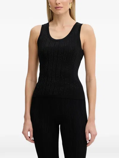 Fracomina Ribbed Tank Top In Black