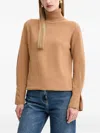 Fracomina Roll-neck Wool Sweater In Neutral