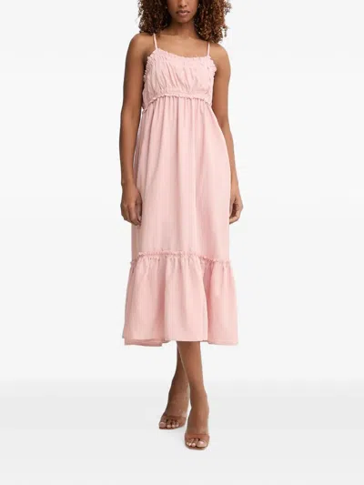 Fracomina Ruffled Tiered Midi Dress In Pink