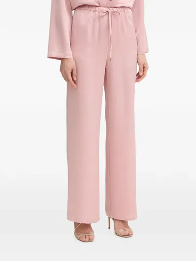 Fracomina Satin Palazzo Trousers In Pink