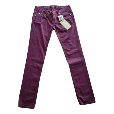 Pre-owned Fracomina Slim Pants In Purple