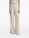 Fracomina Striped Linen Trousers In Gray