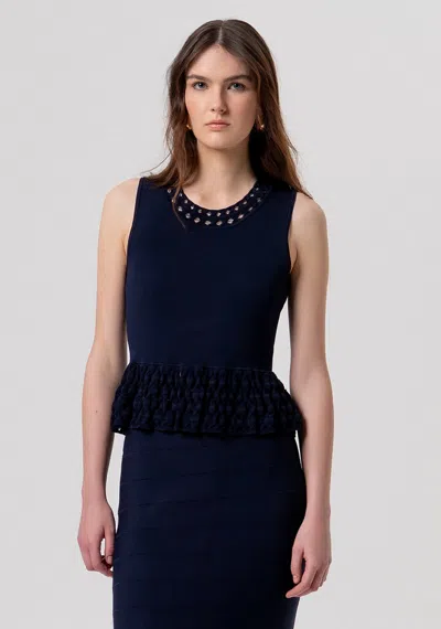 Fracomina Top Woman Darkblue In Blue