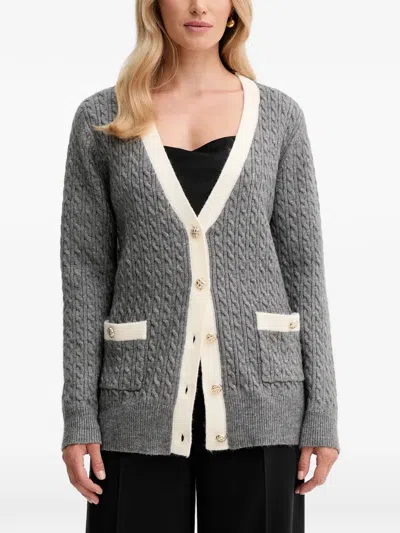 Fracomina V-neck Button Cardigan In Multi