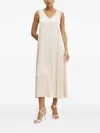 Fracomina V-neck Sleeveless Dress In Neutral