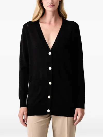 Fracomina V-neck Cardigan In Black