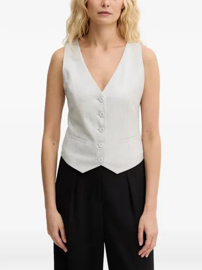 Fracomina V-neck Waistcoat In White
