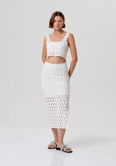 Fracomina White Woman Knitted Skirt