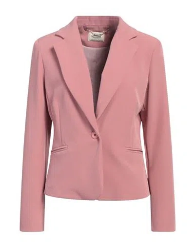 Fracomina Woman Blazer Antique Rose Size Xl Polyester, Elastane In Pink