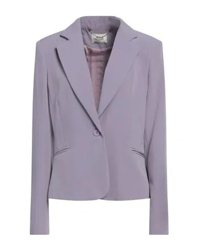 Fracomina Woman Blazer Lilac Size Xl Polyester, Elastane In Purple