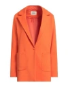 Fracomina Woman Blazer Orange Size L Polyester, Rayon, Elastane
