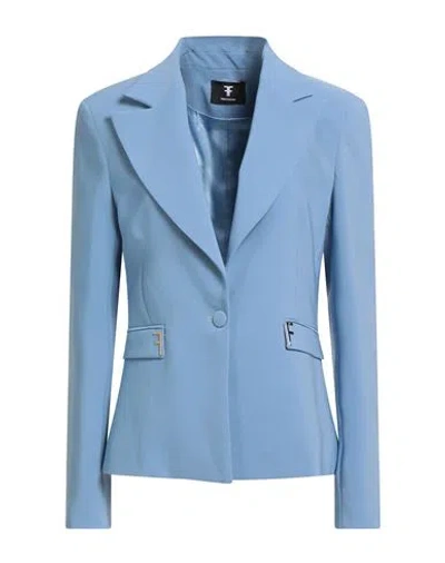 Fracomina Woman Blazer Sky Blue Size M Polyester, Elastane