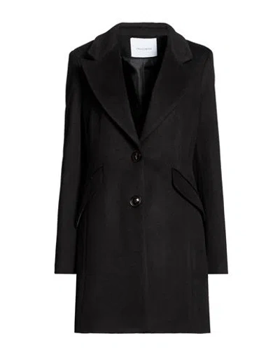 Fracomina Woman Coat Black Size Xl Polyester, Viscose