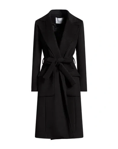 Fracomina Woman Coat Black Size Xl Polyester, Viscose