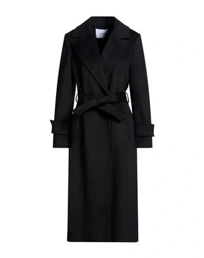 Fracomina Woman Coat Black Size Xl Polyester, Viscose