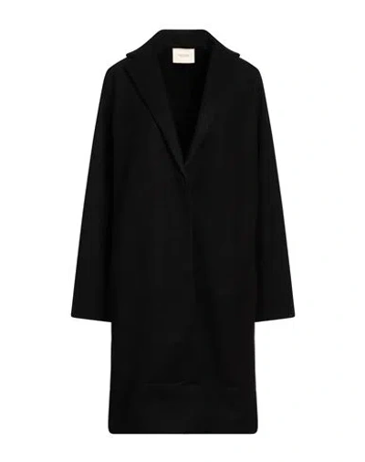 Fracomina Woman Coat Black Size M Polyester, Viscose