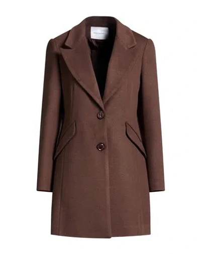 Fracomina Woman Coat Brown Size Xl Polyester, Viscose