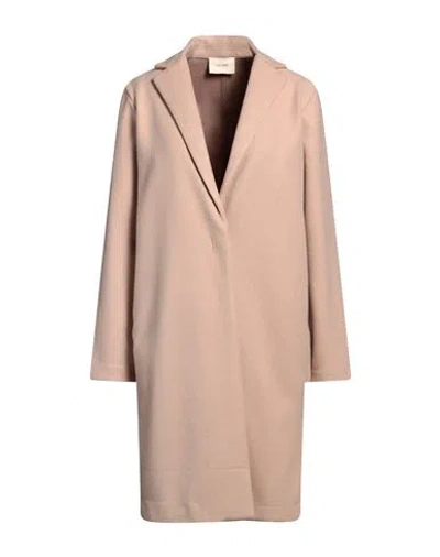 Fracomina Woman Coat Camel Size L Polyester, Viscose In Beige