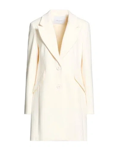 Fracomina Woman Coat White Size Xl Polyester, Viscose
