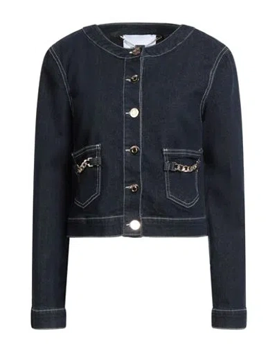 Fracomina Woman Denim Outerwear Blue Size M Cotton, Elastane