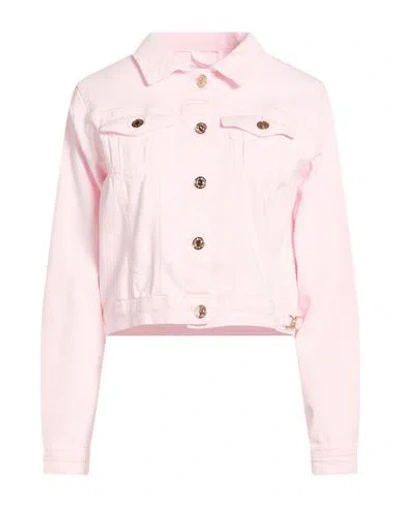 Fracomina Woman Denim Outerwear Light Pink Size Xl Cotton, Elastane