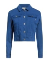 Fracomina Woman Denim Outerwear Navy Size Xs Cotton, Elastane In Navy Blue
