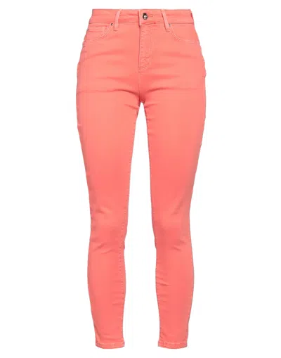 FRACOMINA FRACOMINA WOMAN JEANS CORAL SIZE 27 COTTON, VISCOSE, ELASTANE