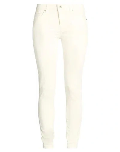 Fracomina Woman Jeans Cream Size 26 Cotton, Polyester, Elastane In Neutral