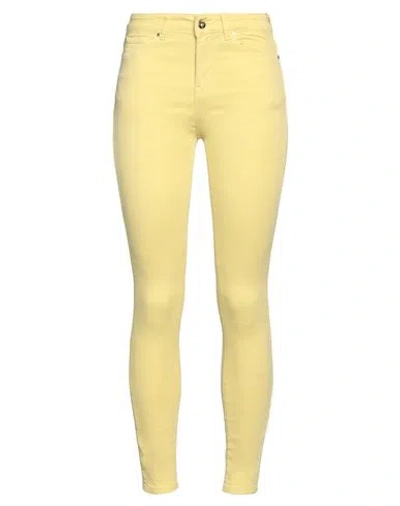 Fracomina Woman Jeans Pastel Yellow Size 25 Cotton, Polyester, Elastane