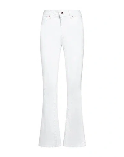 Fracomina Woman Jeans White Size 32 Cotton, Elastomultiester, Elastane