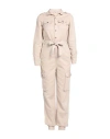Fracomina Woman Jumpsuit Beige Size Xxl Cotton, Lyocell In White