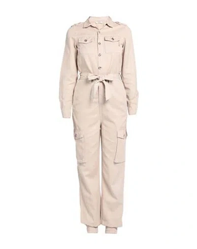 Fracomina Woman Jumpsuit Beige Size Xxl Cotton, Lyocell In Sand
