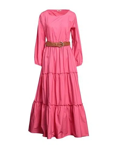 Fracomina Woman Maxi Dress Fuchsia Size M Polyester In Red