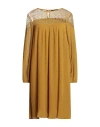Fracomina Woman Midi Dress Marigold Size S Polyester, Nylon In Yellow