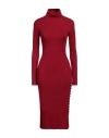 Fracomina Woman Midi Dress Red Size L Viscose, Nylon In Red