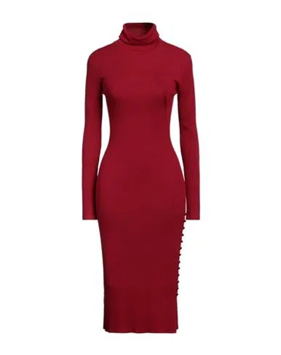 Fracomina Woman Midi Dress Red Size L Viscose, Nylon