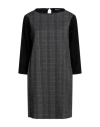 Fracomina Woman Mini Dress Black Size Xl Polyester, Viscose, Elastane, Nylon, Polyurethane In Black