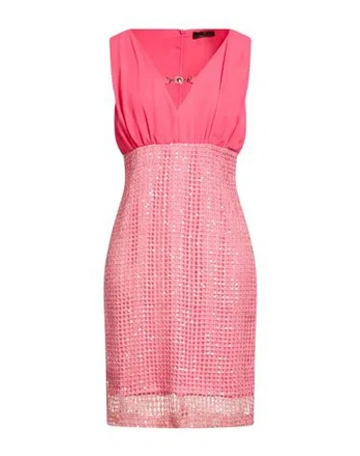 Fracomina Woman Mini Dress Fuchsia Size L Polyester In Pink