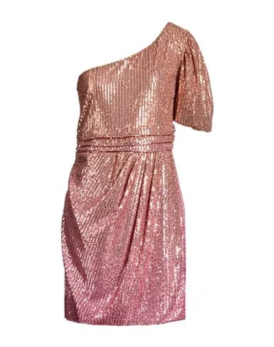 Fracomina Woman Mini Dress Rose Gold Size M Polyester, Elastane In Pink