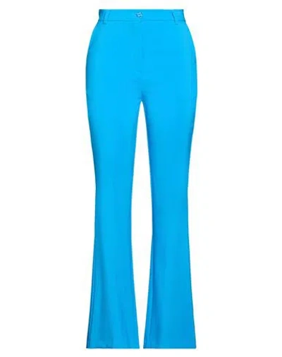 Fracomina Woman Pants Azure Size 6 Polyester, Elastane In Blue