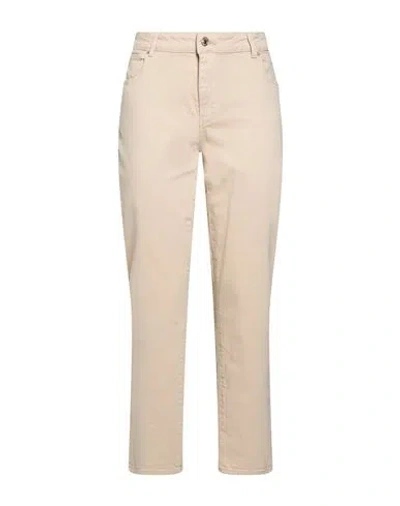 Fracomina Woman Pants Beige Size 24 Cotton, Elastane In Neutral